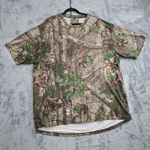 Vtg Ol' Tom Turkey Hunting Shirt Mens 2X Realtree‎ Green Leaf  Dri  Fit Camo